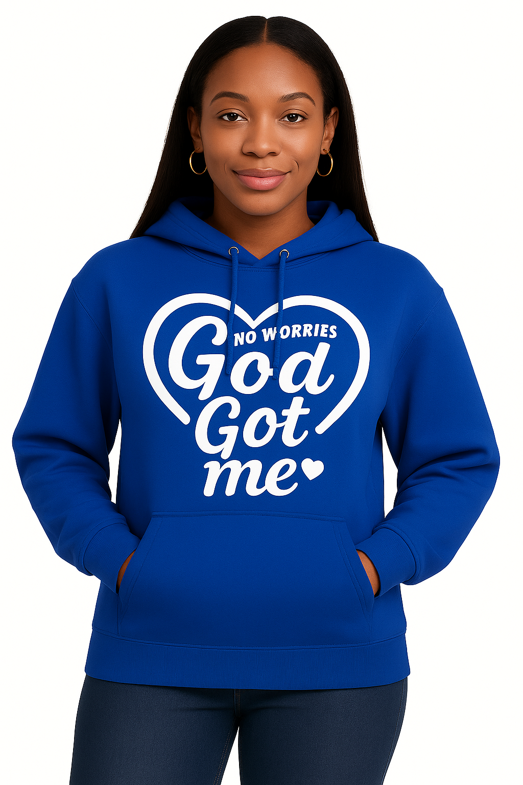 No Worries, God Got Me” Faith Hoodie – Comfort Meets Confidence