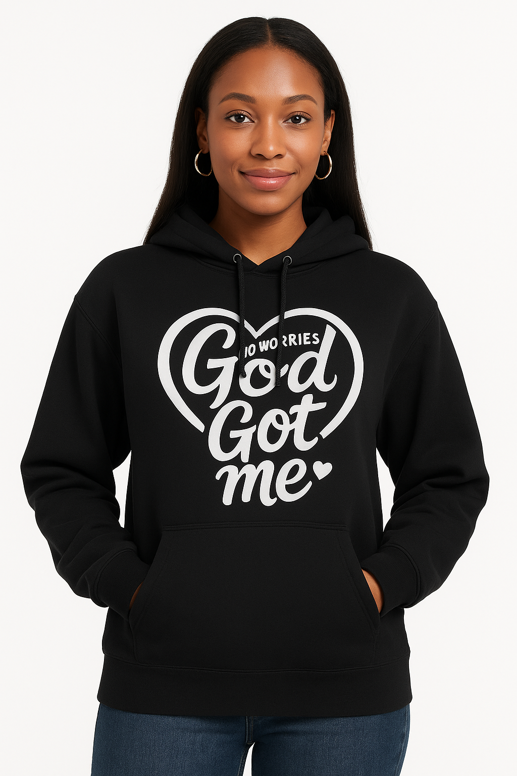 No Worries, God Got Me” Faith Hoodie – Comfort Meets Confidence