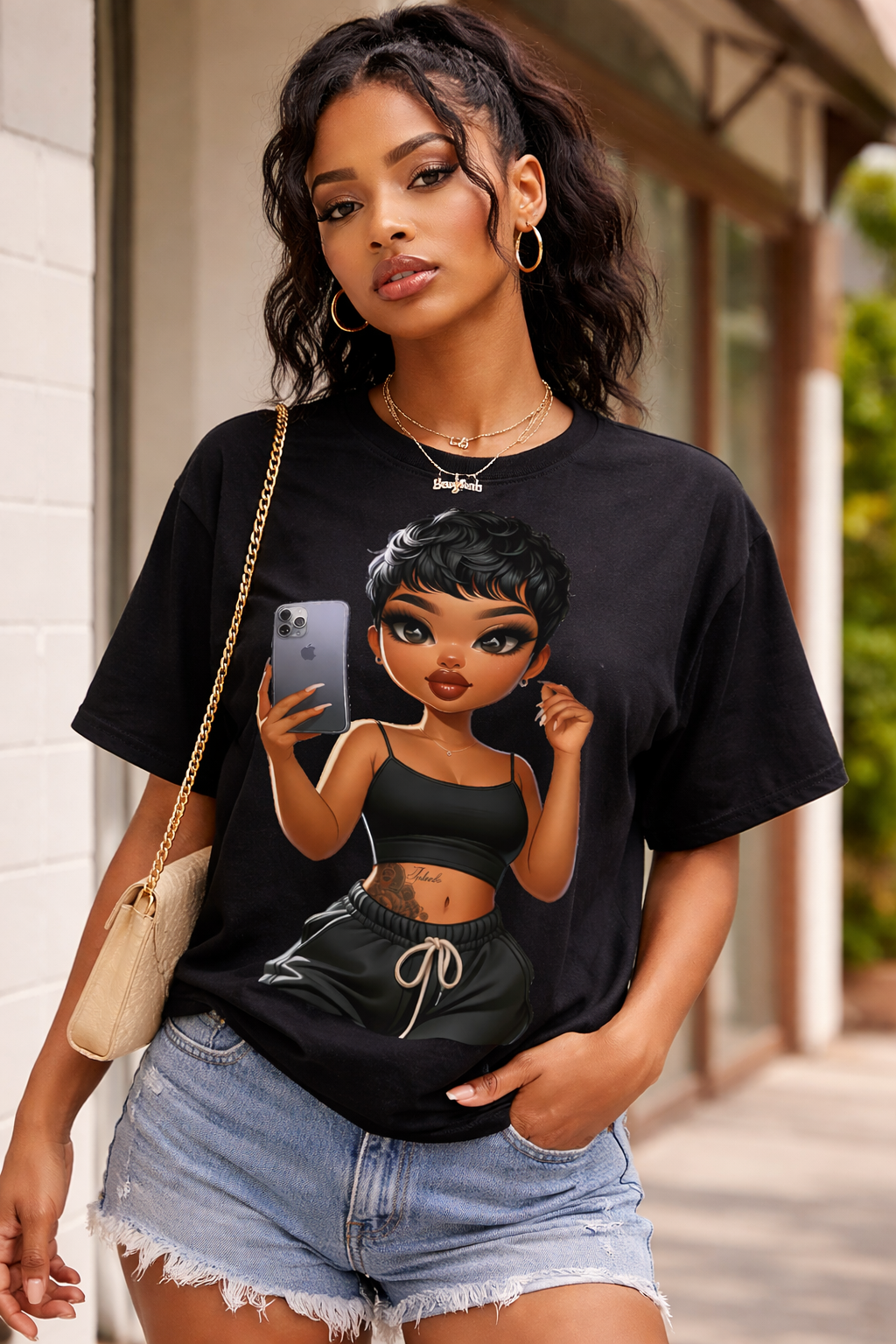 “Selfie Queen Graphic Tee – Bold Black Girl Luxury Streetwear T-Shirt”