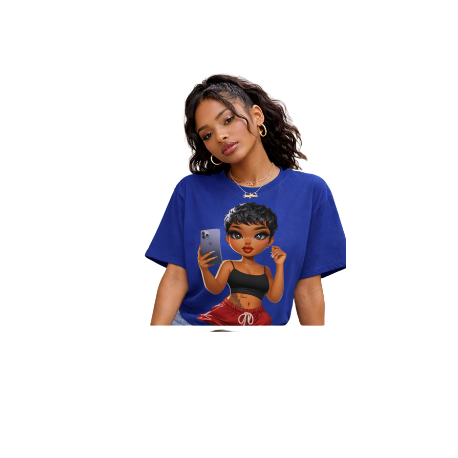 “Selfie Queen Graphic Tee – Bold Black Girl Luxury Streetwear T-Shirt”