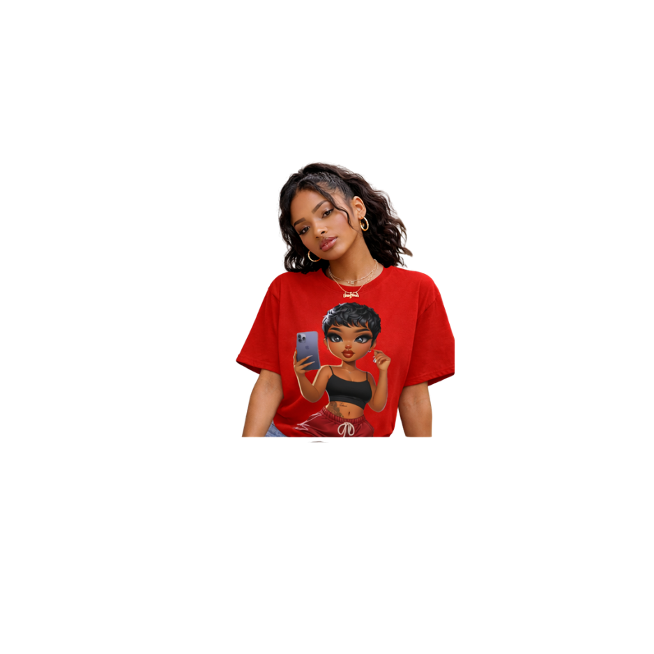 “Selfie Queen Graphic Tee – Bold Black Girl Luxury Streetwear T-Shirt”